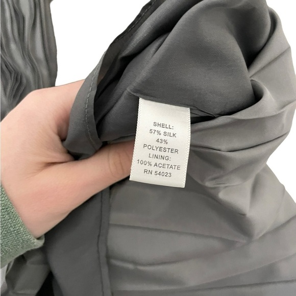 Banana Republic Gray Accordion Knife Pleat Formal Bridesmaid Dress Silk 4 - Picture 4 of 5